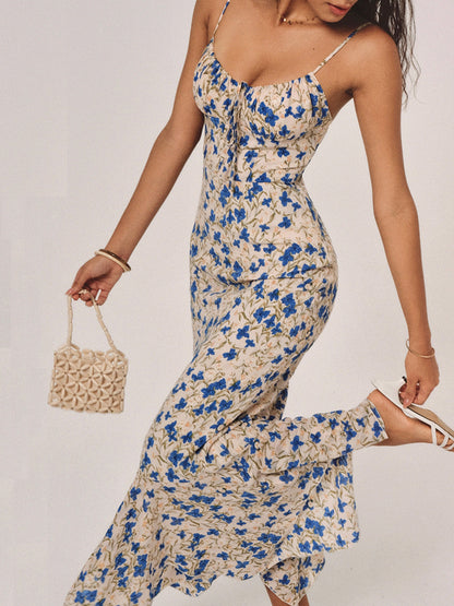 Blue Iris Garden Maxi Dress