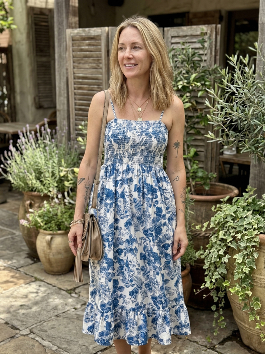 Wild Blue Hydrangea Summer Dress